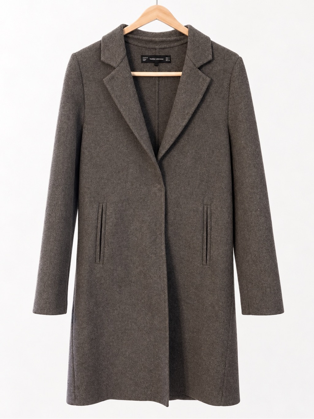 Zara Women's Single-Breasted Trench Coat in Charcoal